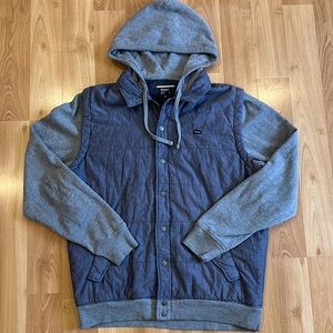 RVCA Lightweight Button Up Hoodie Jacket L